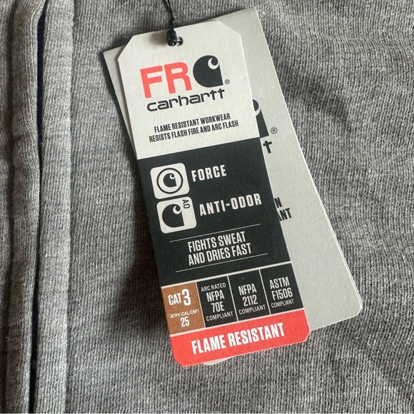NWT Carhartt FR Flame Resistant Full Zip Hoodie CAT3 2112 Force Loose Fit Large - Picture 5 of 7